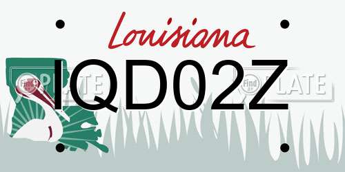 IQD02Z Louisiana License Plate