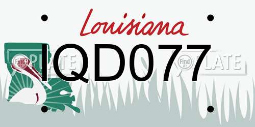 IQD077 Louisiana License Plate