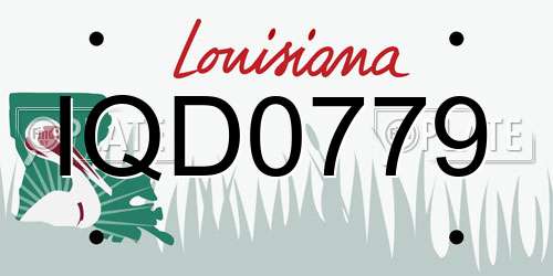 IQD0779 Louisiana License Plate