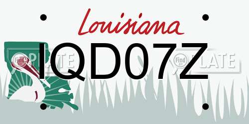 IQD07Z Louisiana License Plate