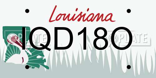 IQD18O Louisiana License Plate