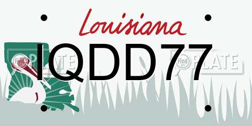 IQDD77 Louisiana License Plate