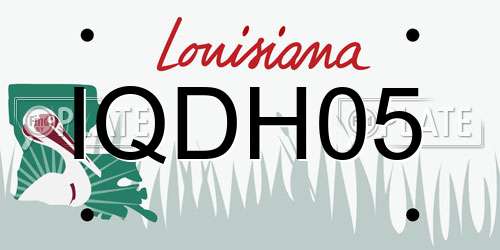 IQDH05 Louisiana License Plate