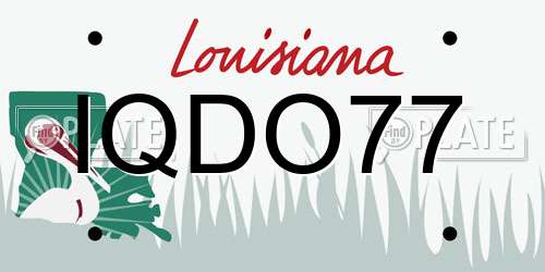 IQDO77 Louisiana License Plate