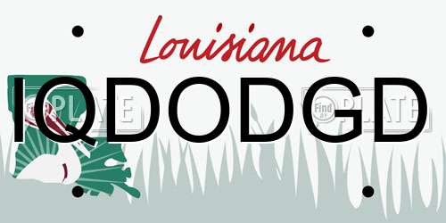 IQDODGD Louisiana License Plate