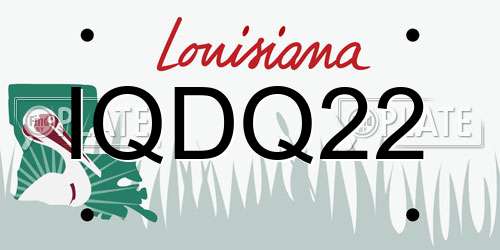 IQDQ22 Louisiana License Plate