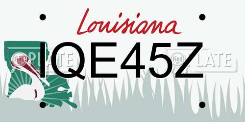 IQE45Z Louisiana License Plate