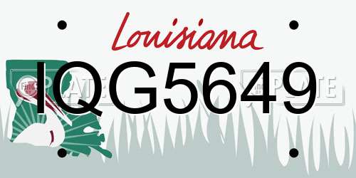 IQG5649 Louisiana License Plate