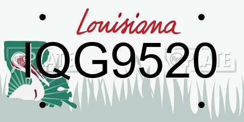 IQG9520 Louisiana License Plate