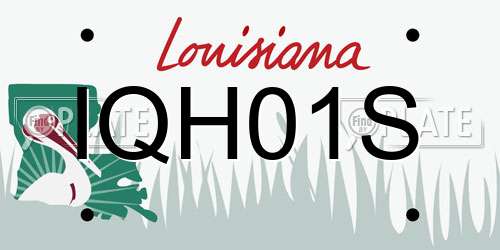 IQH01S Louisiana License Plate