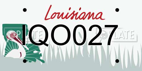 IQO027 Louisiana License Plate