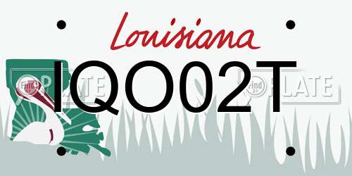 IQO02T Louisiana License Plate