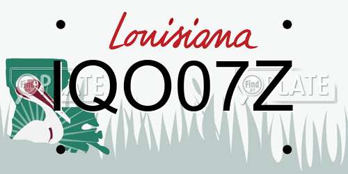 IQO07Z Louisiana License Plate