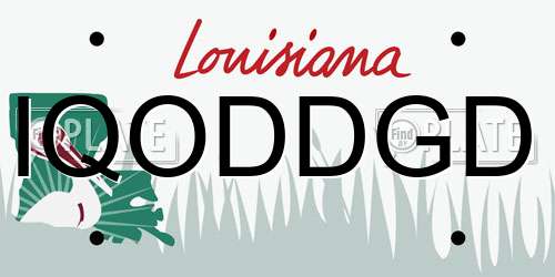 IQODDGD Louisiana License Plate