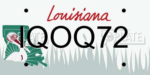 IQOQ72 Louisiana License Plate