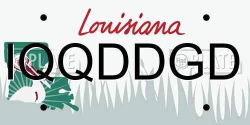 IQQDDGD Louisiana License Plate