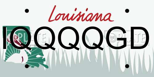 IQQQQGD Louisiana License Plate