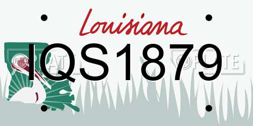 IQS1879 Louisiana License Plate