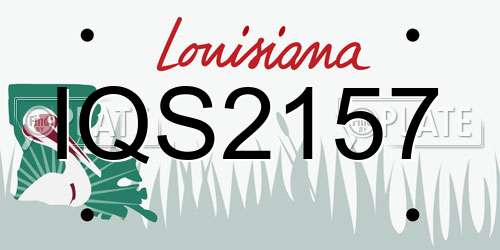 IQS2157 Louisiana License Plate