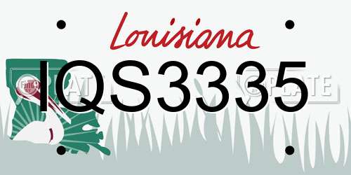 IQS3335 Louisiana License Plate
