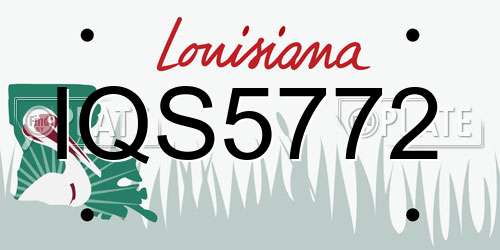 IQS5772 Louisiana License Plate