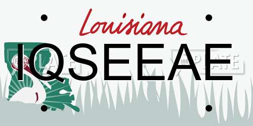 IQSEEAE Louisiana License Plate