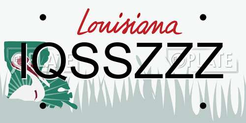 IQSSZZZ Louisiana License Plate