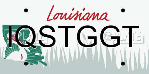 IQSTGGT Louisiana License Plate