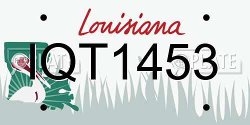 IQT1453 Louisiana License Plate