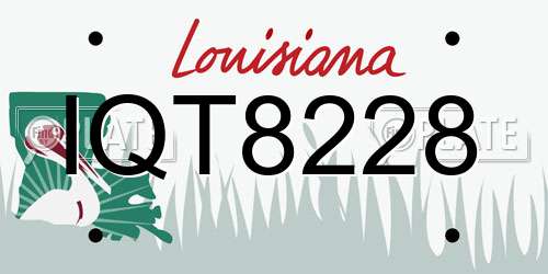 IQT8228 Louisiana License Plate
