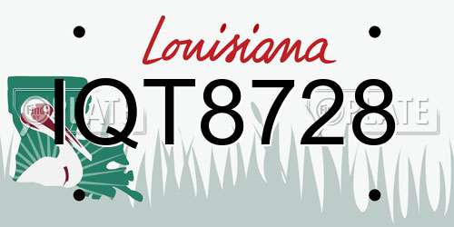IQT8728 Louisiana License Plate