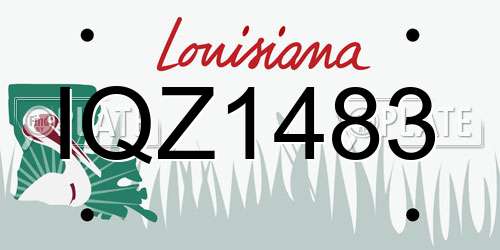 IQZ1483 Louisiana License Plate