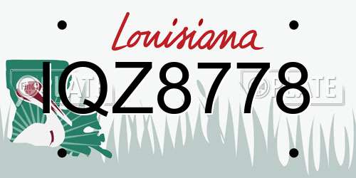 IQZ8778 Louisiana License Plate