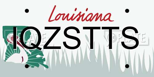IQZSTTS Louisiana License Plate