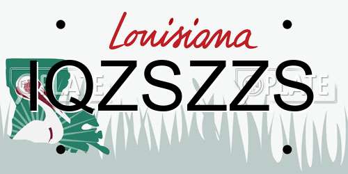 IQZSZZS Louisiana License Plate