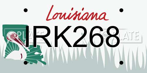 IRK268 Louisiana License Plate