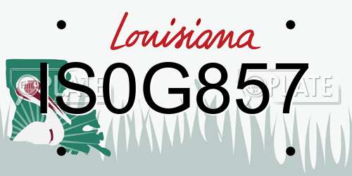 IS0G857 Louisiana License Plate