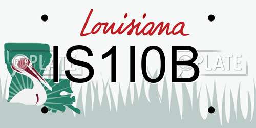 IS1I0B Louisiana License Plate