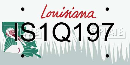 IS1Q197 Louisiana License Plate