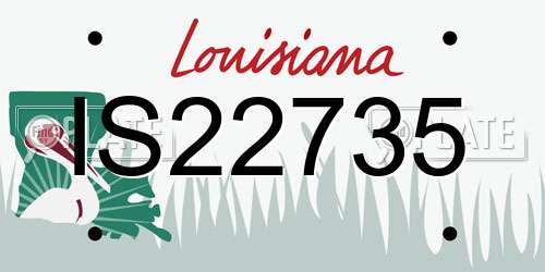 IS22735 Louisiana License Plate