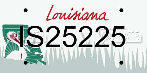 IS25225 Louisiana License Plate