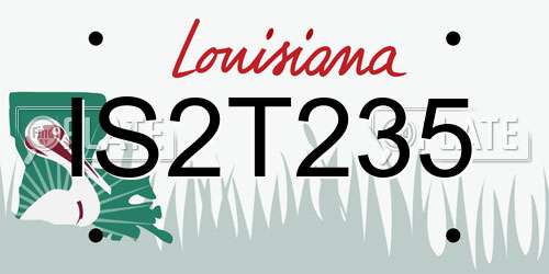 IS2T235 Louisiana License Plate
