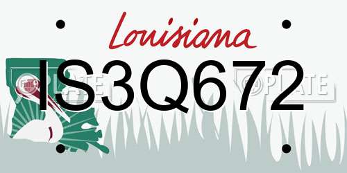 IS3Q672 Louisiana License Plate
