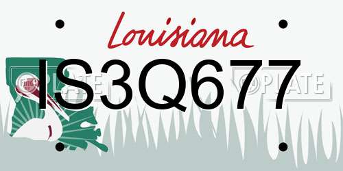 IS3Q677 Louisiana License Plate
