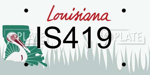 IS419 Louisiana License Plate