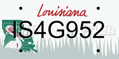 IS4G952 Louisiana License Plate