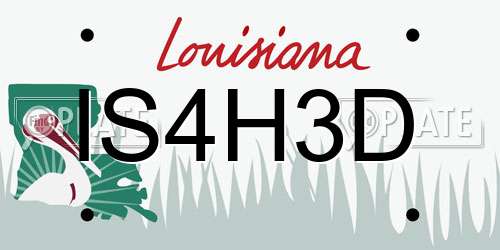 IS4H3D Louisiana License Plate