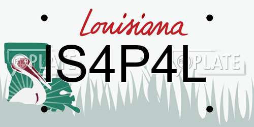 IS4P4L Louisiana License Plate