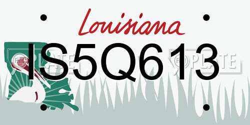 IS5Q613 Louisiana License Plate