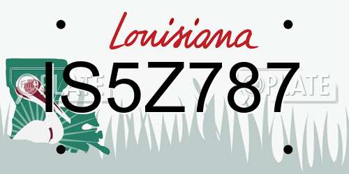 IS5Z787 Louisiana License Plate